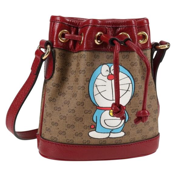 GUCCI Micro GG Supreme Doraemon Collaboration Bag Pvc Beige Gold - Picture 1 of 16
